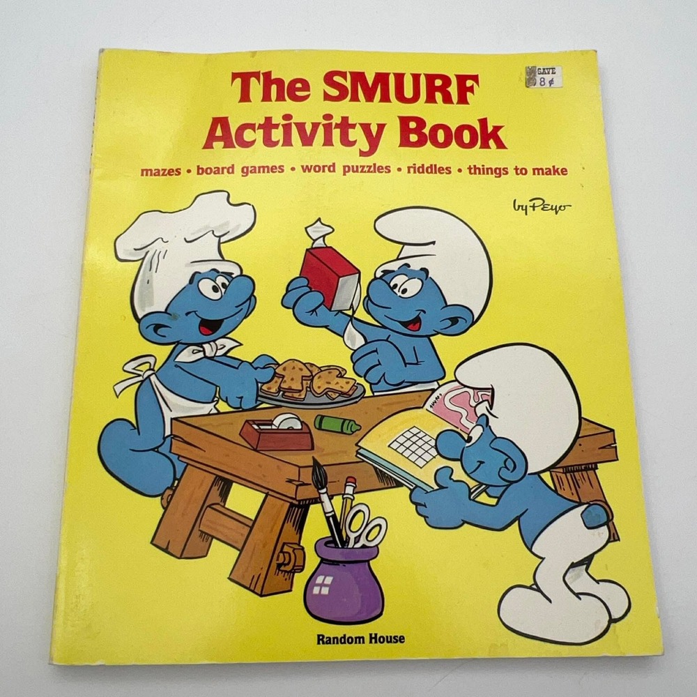 Vintage‎ 1983 The Smurf Activity Book Peyo Random House Puzzles Games Riddles